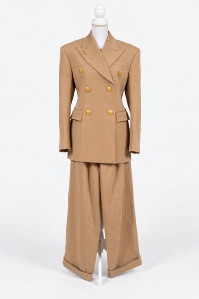 SCHIAPARELLI
Beige pantsuit with gold-tone...