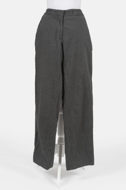 MARGIELA
Anthracite gray striped cotton pants,...