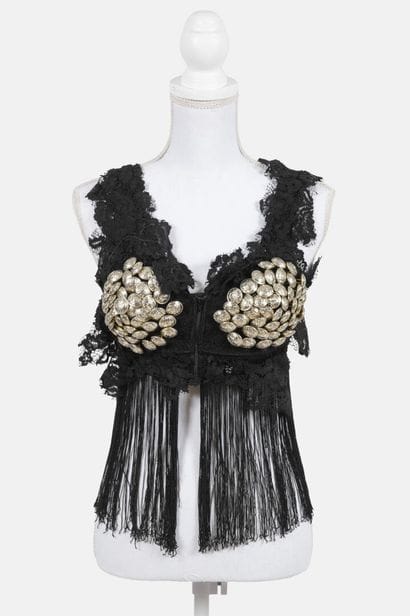 REINHARD LUTHIER
Black lace bustier with...