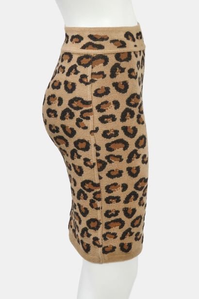 AZZEDINE ALAIA
Leopard-print wool-blend skirt,...