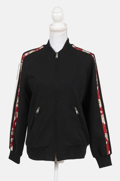 MCQUEEN
Black viscose and polyamide bomber...