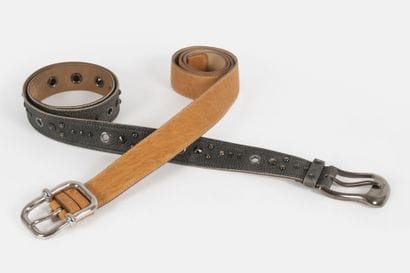MIU MIU
Set of two leather belts, including:...