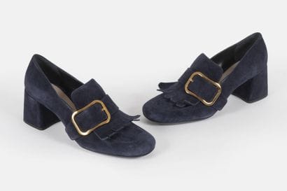 PRADA
Pair of heeled loafers with a gold-tone...
