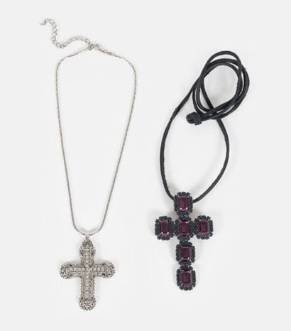 KENNETH JAY LANE
Two Latin cross pendants...