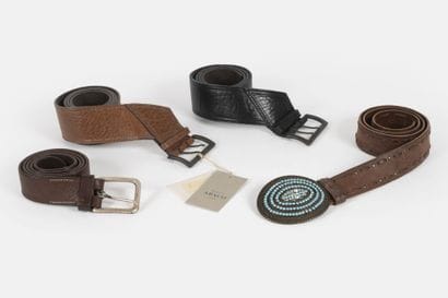 FACONNABLE - ABASO PARIS
Set of four leather...