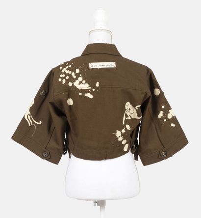 RED VALENTINO
Short khaki cotton jacket with...