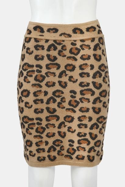 AZZEDINE ALAIA
Leopard-print wool-blend skirt,...