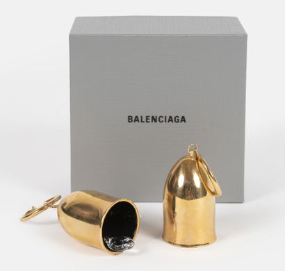 BALENCIAGA
Pair of bell-shaped earrings in...