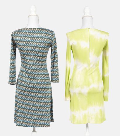 HERION 
Mid-length silk dress with printed...