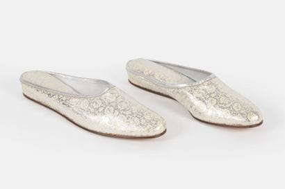ALIATA
Pair of silver leather mules with...