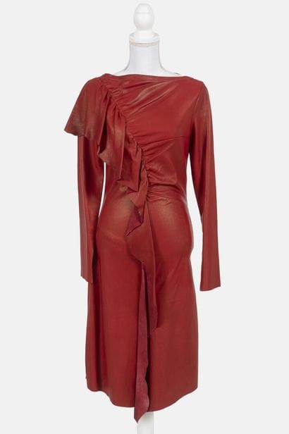 JEAN PAUL GAULTIER
Mid-length draped burgundy...