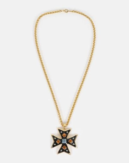 KENNETH JAY LANE
Necklace with a black resin...