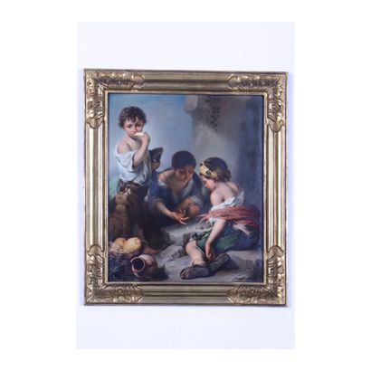 VIENNE, TABLEAU SUR PLAQUE EN PORCELAINE,...