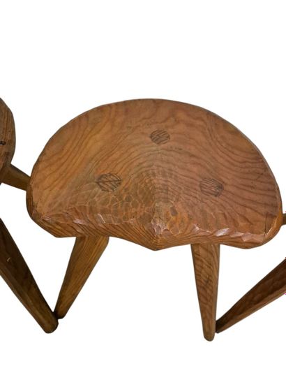 ANNÉES 1960
Suite de quatre tabourets tripodes...