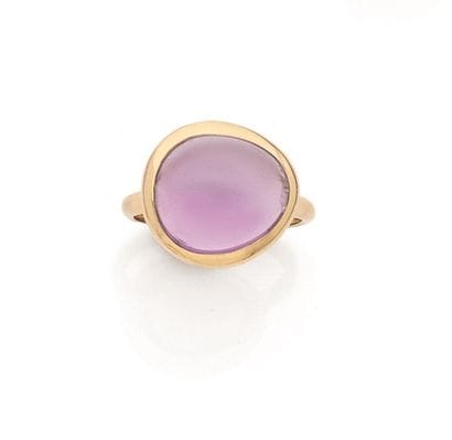 FRED. BELLES RIVES GOLD AND AMETHYST RING...