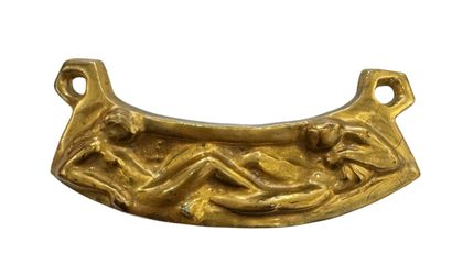 LARGE GOLD-GLAZED EARTHENWARE PENDANT 
Large...