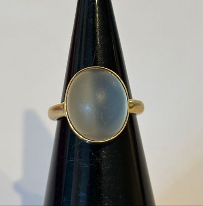 GOLD CABOCHON RING 
18k (750 thousandths)...