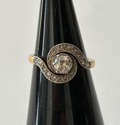 GOLD AND DIAMOND TOURBILLON RING 
18k (750...