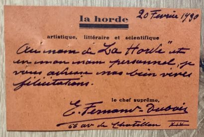 FERNAND-DUBOIS (Émile) (1869-1952). Sculpteur,...