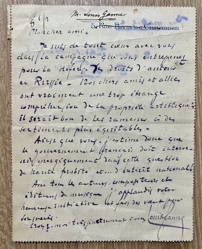 GANNE (Louis) (1862-1923), compositeur et...