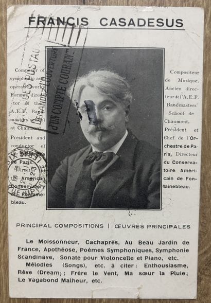 CASADESUS (Francis) (1870-1954). Compositeur,...