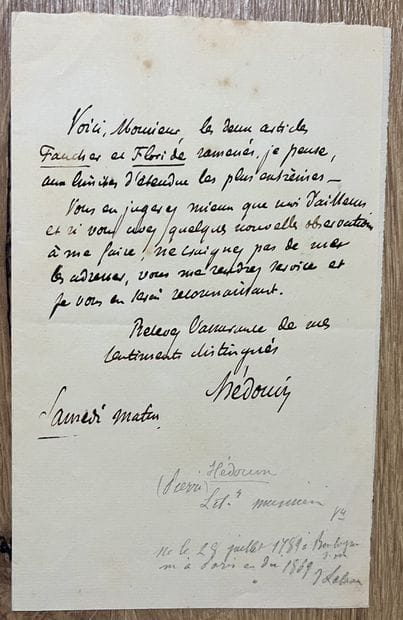 HÉDOUIN (Pierre) (1789-1868). Né à Boulogne-sur-Mer....