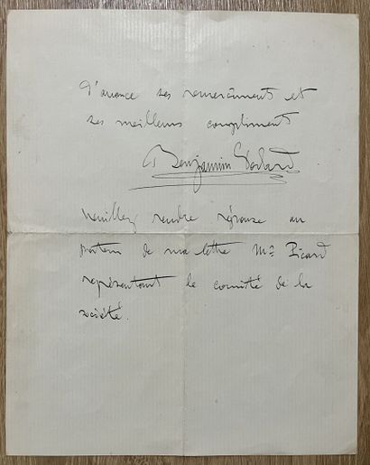 GODARD (Benjamin) (1849-1895). Compositeur...