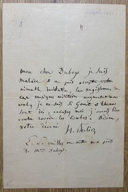 BERLIOZ (Hector) (1803-1869). Compositeur...