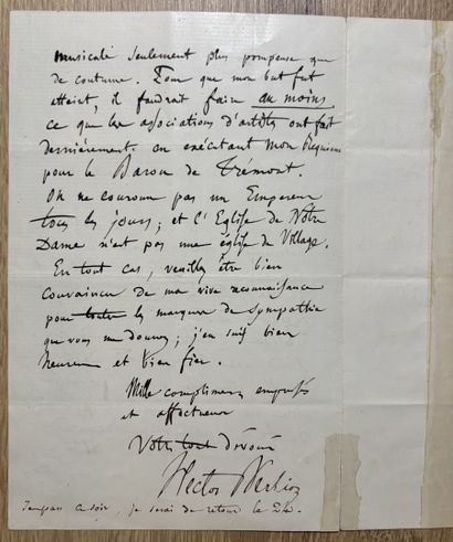 BERLIOZ (Hector) (1803-1869). Compositeur,...