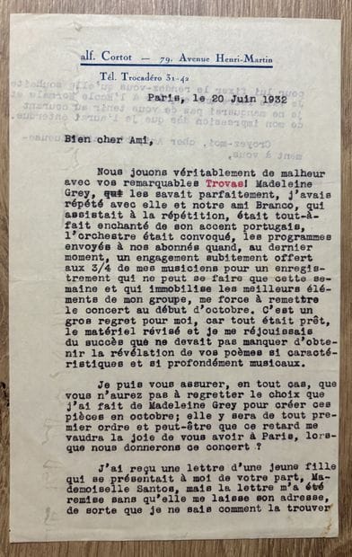 CORTOT (Alfred) (1877-1962). Pianiste franco-suisse,...