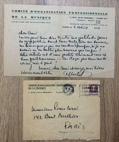 CORTOT (Alfred) (1877-1962). Pianiste franco-suisse,...