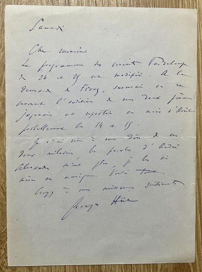 HÜE (Georges) (1858-1948). Compositeur français,...