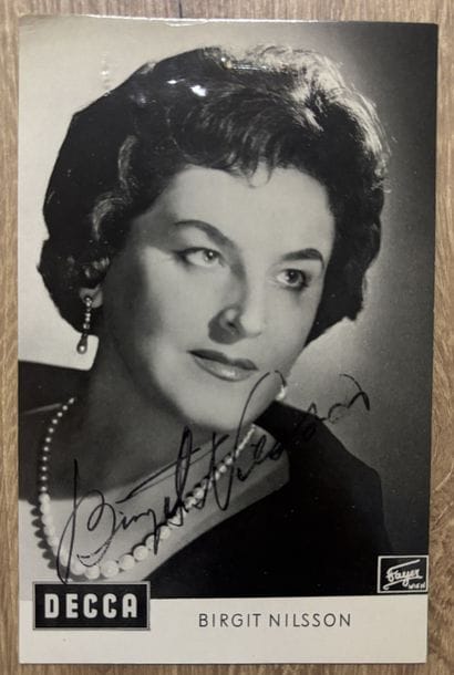 NILSSON (Birgit) (1918-2005). Célèbre cantatrice...