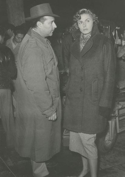 Ingrid Bergman 
With Italian director Roberto...