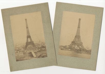 La Tour Eiffel 
En fin de construction, vue...