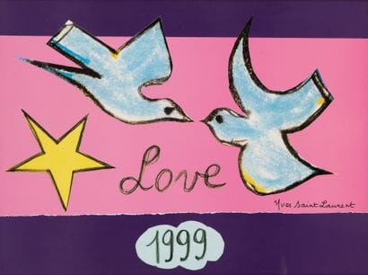 Yves SAINT LAURENT (1936-2008)
LOVE poster,...