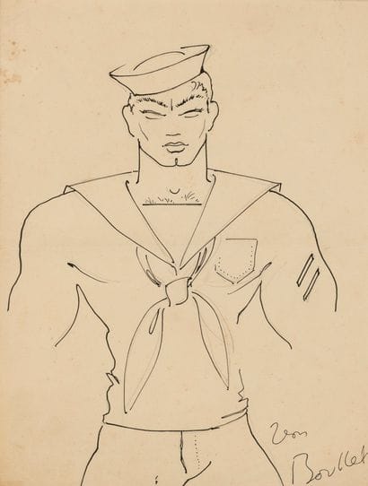 Jean BOULLET (1921-1970)
Marin 
Encre et...