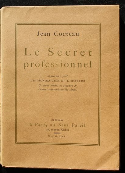 JEAN COCTEAU (1889-1963)
Le secret professionel,...