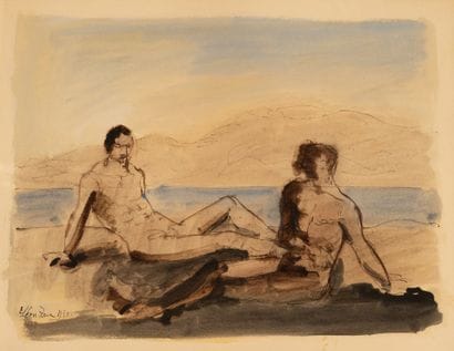 Léon ZACK (1892-1980)
Deux hommes au bord...