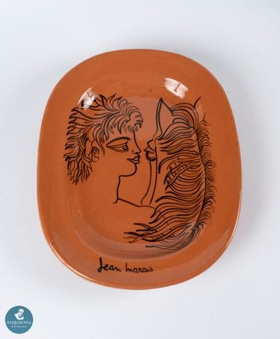 Jean MARAIS (1913-1998)
Plat ovale à décor...