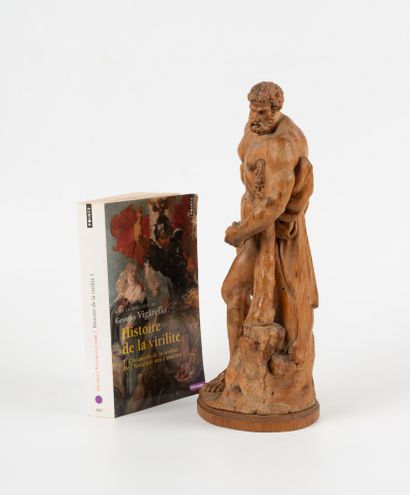 Hercule en bois sculpté en ronde-bosse, d'après...