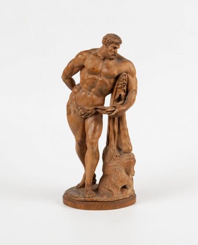 Hercule en bois sculpté en ronde-bosse, d'après...