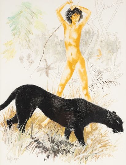 Michel GOURLIER (1925-2018)
Mowgli 
Encre,...