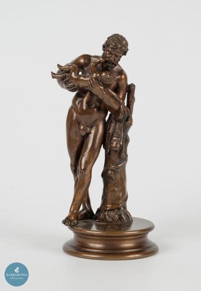 After the antique 19th century Silenus carrying...