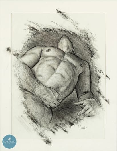 Thierry FERREIRA 
Nu allongé
Fusain sur papier...