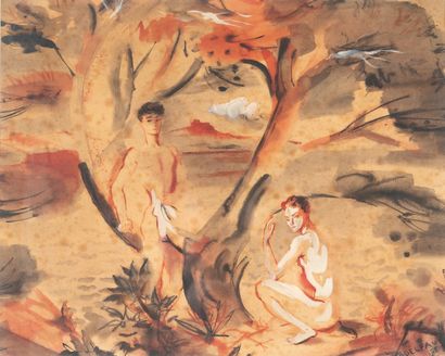 André DELFAU (1914-2000)
Two young men in...