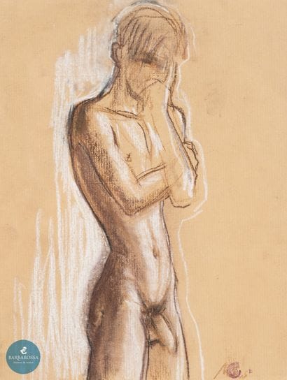 Jean-Xavier de Combeloup (1938-)
Nu pensif
Pastel...