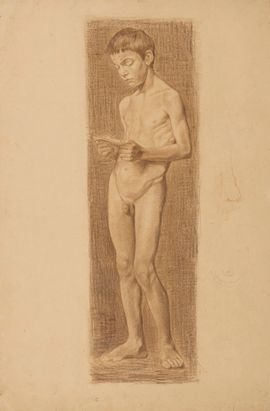 Armando SPADINI (1883-1925)
Young man reading
Sanguine...