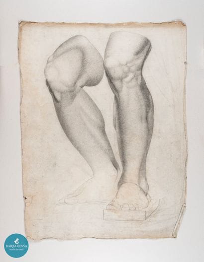 Ecole française XIXe
Deux études de jambes
Fusain...