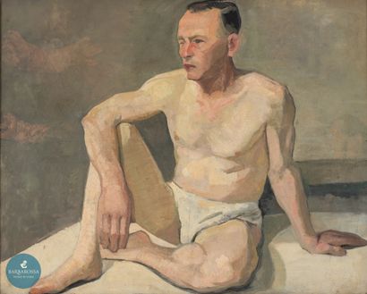 A. TELLIEZ
Jeune homme les jambes croisées
Huile...